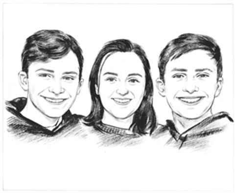 Hand Painted Ink Rendering Portraits from Photos