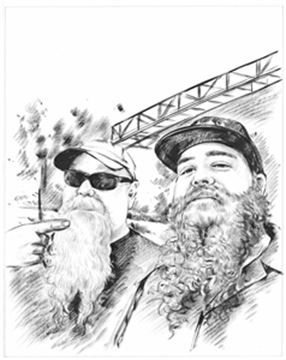 Hand Painted Ink Rendering Portraits from Photos