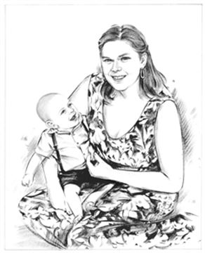 Hand Painted Ink Rendering Portraits from Photos