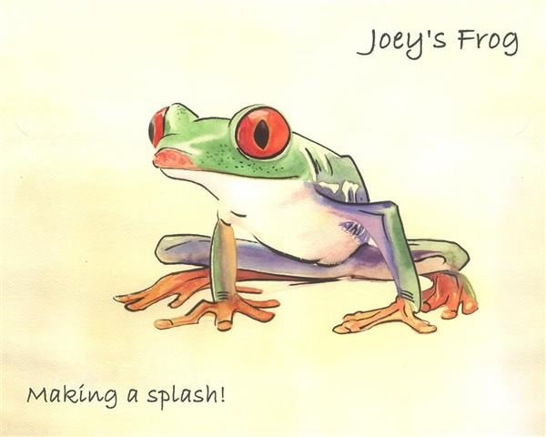 Watercolor Frog Print with Custom Text,by myDaVinci