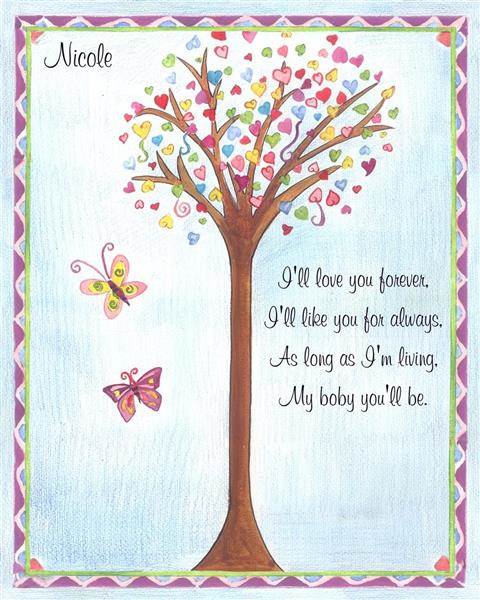 Personalized Happy Tree Watercolor with Text