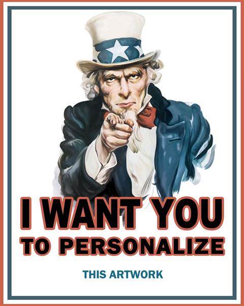 Custom Uncle Sam Poster with Text,by myDaVinci