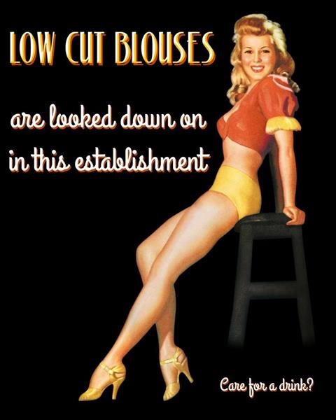 Low Cut Blouses Pinup Art Print with Custom Text