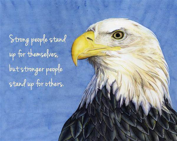 Bald Eagle Art Print with Custom Text,by myDaVinci