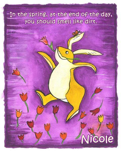 Silly Little Rabbit Watercolor Print with Custom Text,by myDaVinci