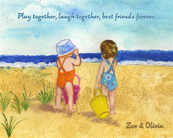 Two Little Friends on Beach