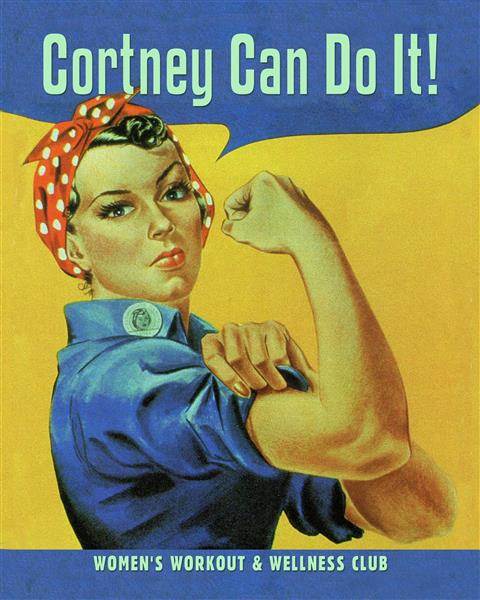 Rosie the Riveter Custom Print with Text,by myDaVinci