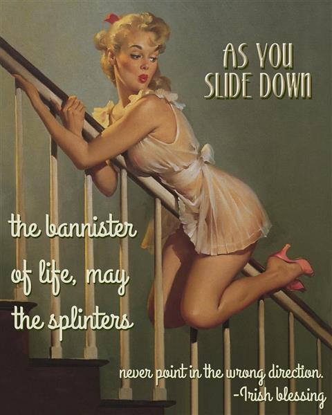 Playful Daredevil Vintage Pinup Art Print with Custom Text