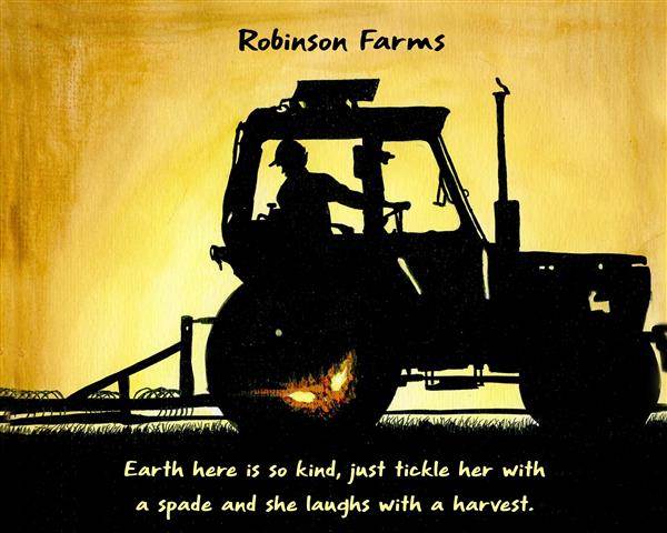 Plowing the Fields - Watercolor Print with Custom Text