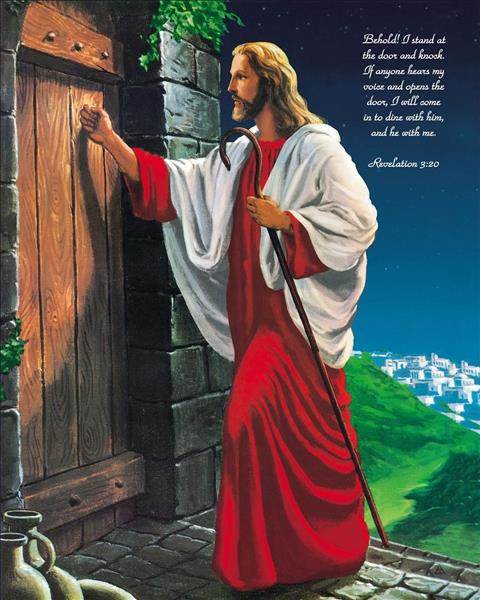 Custom Poster of Jesus Knocking at the Door with Your Saying,by myDaVinci