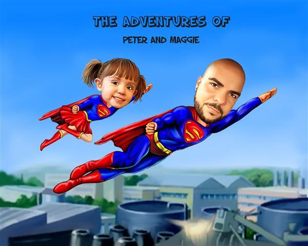 Super Dad Caricature from Photos