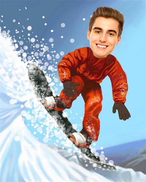 Snow Boarding Caricature from Photo