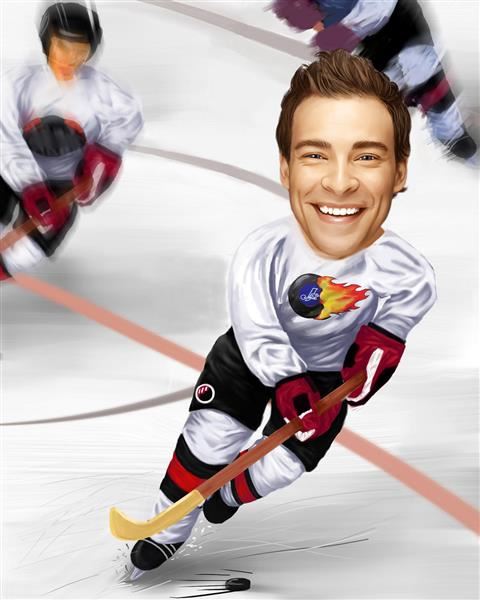 Hockey Player Caricature from Photo