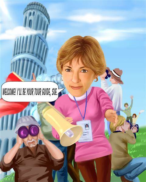 Italy Tour Guide Caricature from Photo