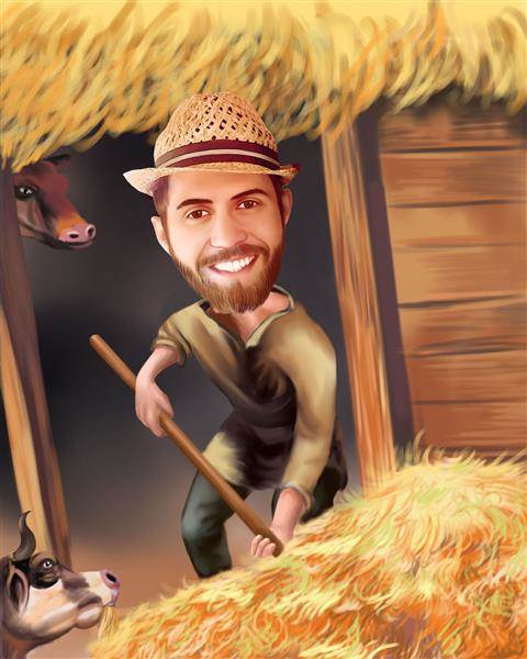 Dairy Farmer Caricature from Photo