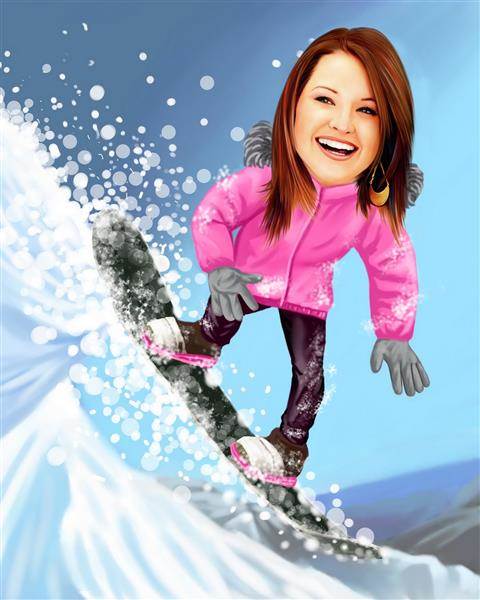 Snowboarder Caricature from Photo