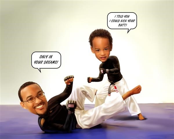 Karate Match Caricature from Photos