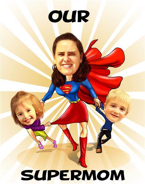 Super Mom Caricature from Photos