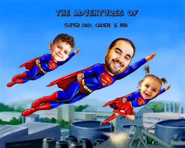 Super Dad Caricature from Photos