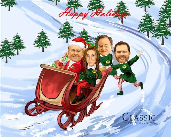 Custom Caricature from Photos for Christmas and Holiday,by myDaVinci