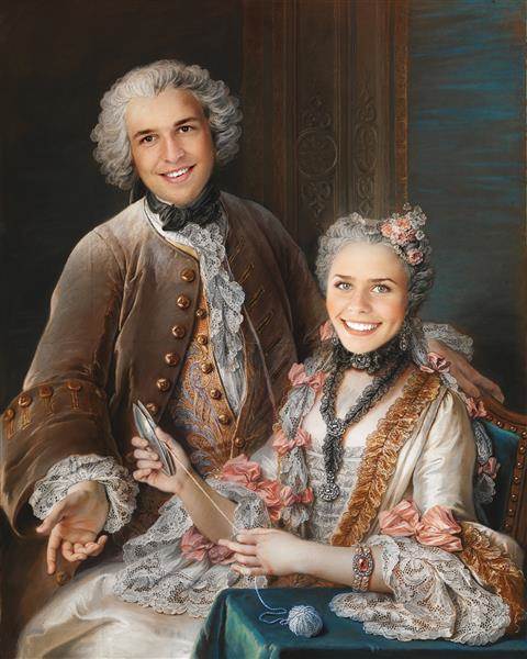 Personalized Masterpiece Mr. Jullienne and His Wife from Photos,by myDaVinci