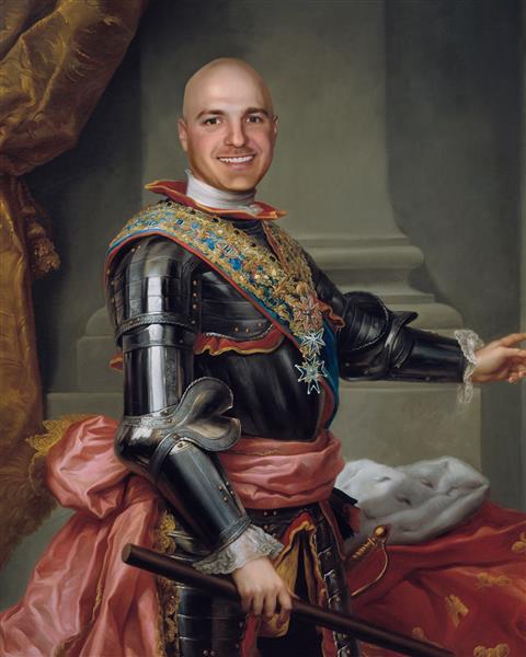 Custom Royal Portrait King of Spain Carlos III from Photo,by myDaVinci