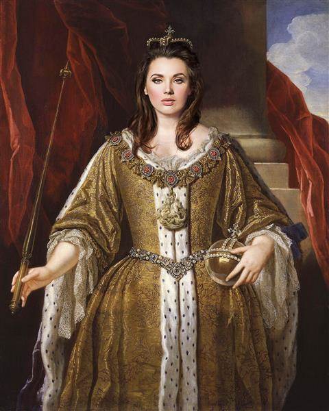 Custom Royal Portrait and Renaissance Masterpiece Queen Anne from Photo,by myDaVinci