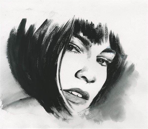 Hand Painted Ink Rendering Portraits from Photos,by myDaVinci