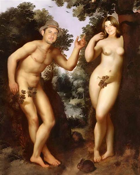 Personalized Renaissance Portrait Adam and Eve from Photos,by myDaVinci