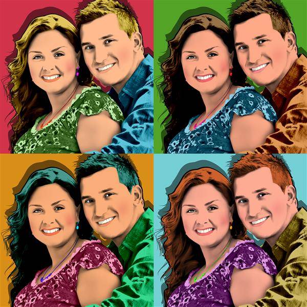 Pop Art 4 Panels from Photos