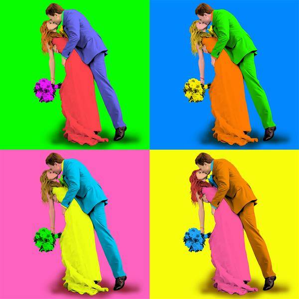 Pop Art 4 Panels from Photos