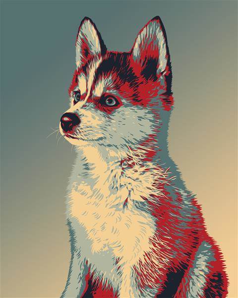 Propaganda Pop Art Portrait for A Cute Puppy Dog,by myDaVinci