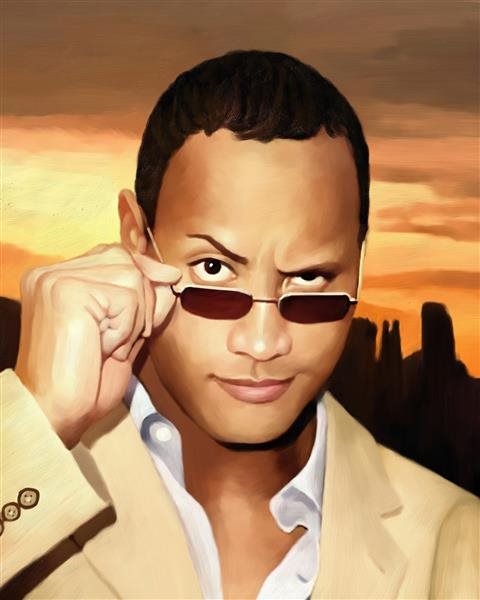 The Rock Johnson Oil Painting Giclee | myDaVinci