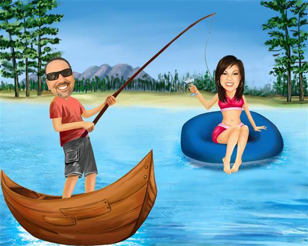 Custom Caricature for A Couple