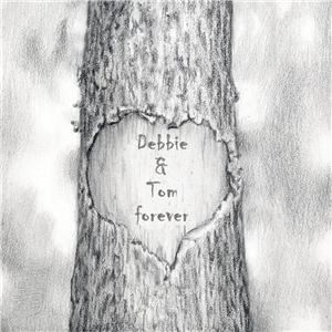 Love Trunk - Pencil Drawing Print with Custom Names and Text for Anniversary