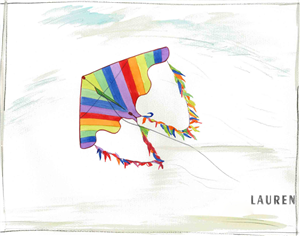 Rainbow Kite Watercolor