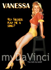 Low Cut Blouses Pinup Art Print with Custom Text