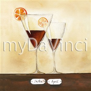 Good Cheer with Red Wine II - Watercolor Print with Custom Text