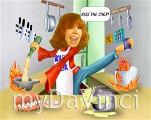 Super Chef Woman Caricature from Photo