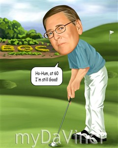 Male Golfer Caricature from Photo