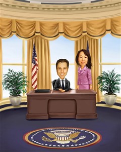 President and First Lady Caricature from Photos