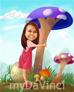 Mushroom Land Caricature from Photo