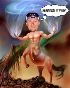 Centaur Man Caricature from Photo