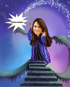 Wizard Girl Caricature from Photo