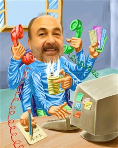 A Busy Worker Caricature from Photo