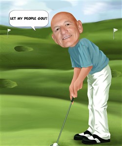 Male Golfer Caricature from Photo