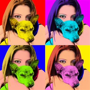 Pop Art 4 Panels Portrait from Photo