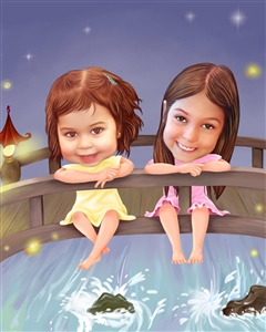 Splish Splash Bridge Caricature from Photos