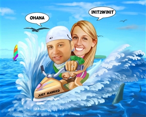 Jet Ski Caricature from Photos