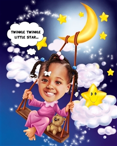 Little Star Girl Caricature from Photo